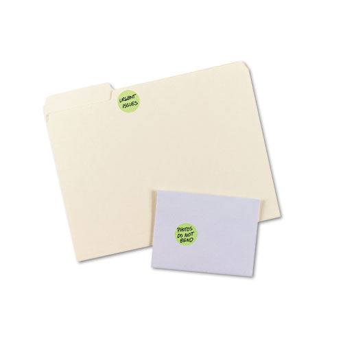 Image of Avery® 05498 Printable Self-Adhesive Removable Color-Coding Labels, 1.25" dia, Neon Green, 8/Sheet, 50 Sheets/Pack, (5498)