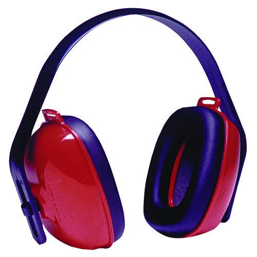 Image of Howard Leight® by Honeywell QM24PLUS QM24+ Three-Position Earmuffs, Dielectric, 25 dB NRR, Red/Black