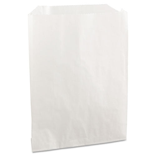 Image of Bagcraft P450019 Grease-Resistant Single-Serve Bags, 6" x 0.75" x 7.25", White, 2,000 Bags/Carton