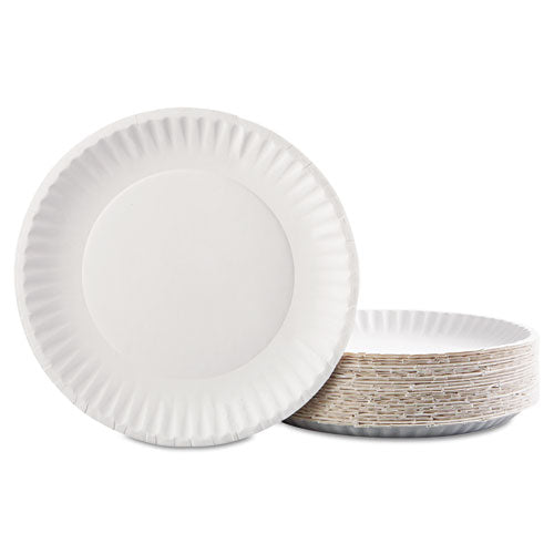 Image of AJM Packaging Corporation AJM PP9GRAWH PACK Paper Plates, 9" Dia, White, 100/pack