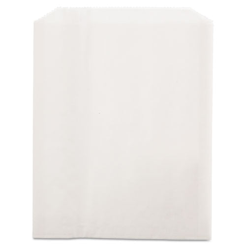 Image of Bagcraft P450019 Grease-Resistant Single-Serve Bags, 6" x 0.75" x 7.25", White, 2,000 Bags/Carton