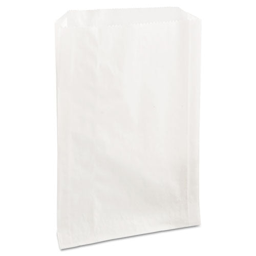 Image of Bagcraft 300422 Grease-Resistant Single-Serve Bags, 6.5" x 1" x 8", White, 2,000/Carton