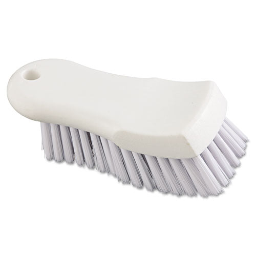 Image of Boardwalk® BWKFSCBWH Scrub Brush, White Polypropylene Bristles, 6" Brush, 6" Handle