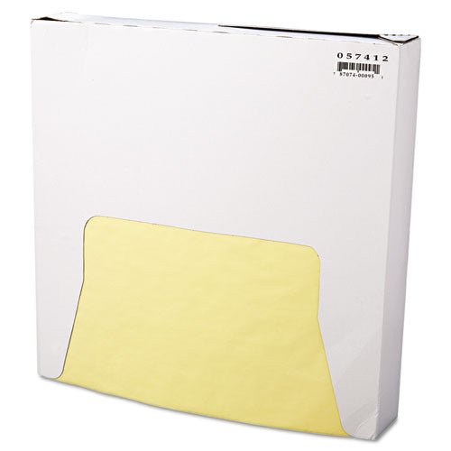 Image of Bagcraft P057412 Grease-Resistant Paper Wraps and Liners, 12" x 12", Yellow, 1,000/Box, 5 Boxes/Carton