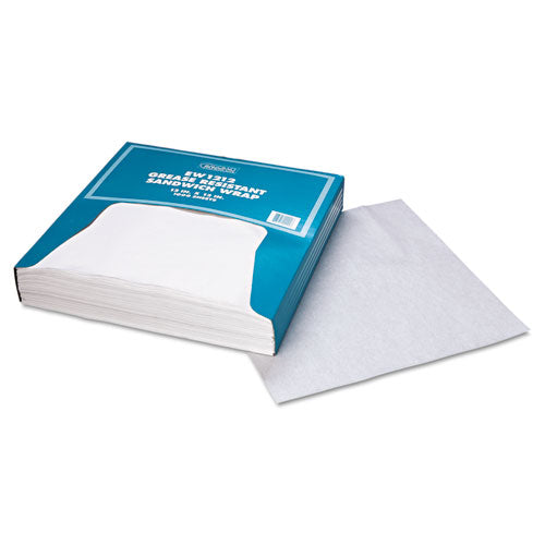 Image of Bagcraft P057012 Grease-Resistant Paper Wraps And Liners, 12 X 12, White, 1,000/box, 5 Boxes/carton