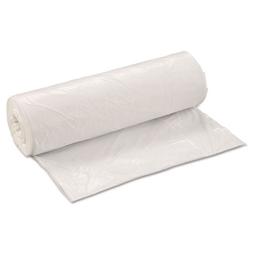 Image of Inteplast Group WSL4046XHW-2 Low-Density Commercial Can Liners, 45 gal, 0.7 mil, 40" x 46", White, Interleaved Roll, 25 Bags/Roll, 4 Rolls/Carton