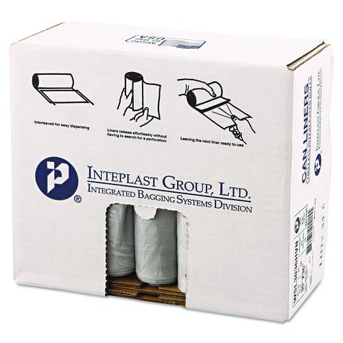 Image of Inteplast Group WSL3036HVN Low-Density Commercial Can Liners, 30 gal, 0.58 mil, 30" x 36", Clear, Interleaved Roll, 25 Bags/Roll, 10 Rolls/Carton