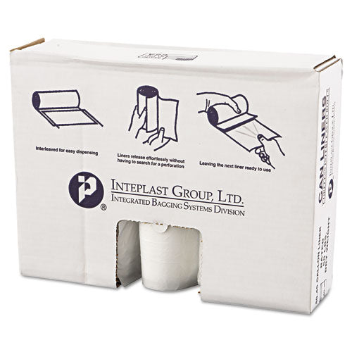 Image of Inteplast Group VALH4048N14 High-Density Commercial Can Liner Value Pack, 45 gal, 12 mic, 40" x 46", Clear, Interleaved Roll, 25 Bags/Roll, 10 Rolls/CT