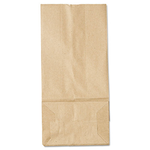 Image of Ross & Wallace Paper Products 100305500PK/BL Grocery Paper Bags, 5# Size, 35# Basis Weight, 5.25" x 3.38" x 10.94", Kraft, 500/Bundle