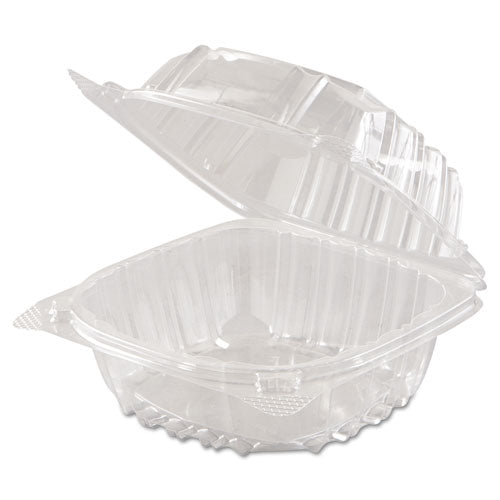 Image of Dart® C57PST1 ClearSeal Hinged-Lid Plastic Containers, 5.8 x 6 x 3, Clear, Plastic, 125/Pack, 4 Packs/Carton