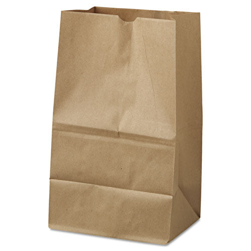 Image of Ross & Wallace Paper Products 100321500PK/BL Grocery Paper Bags, 20# Squat Size, 40# Basis Weight, 8.13" x 5.88" x 12.5", Kraft, 500/Bundle