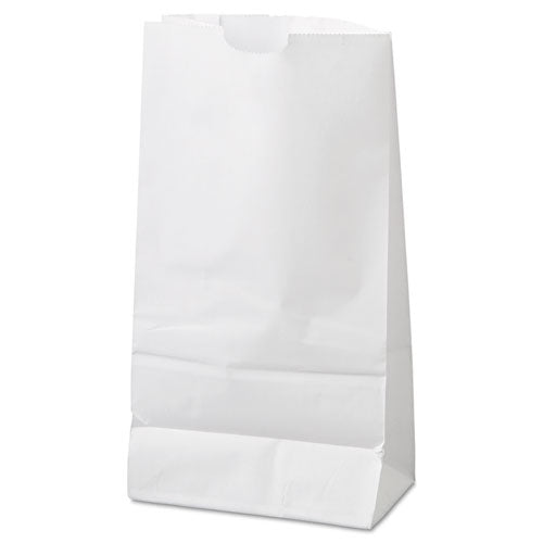 Image of Ross & Wallace Paper Products 120306500PK/BL Grocery Paper Bags, 6# Size, 35# Basis Weight, 5.88" x 3.63" x 11", White, 500/Bundle