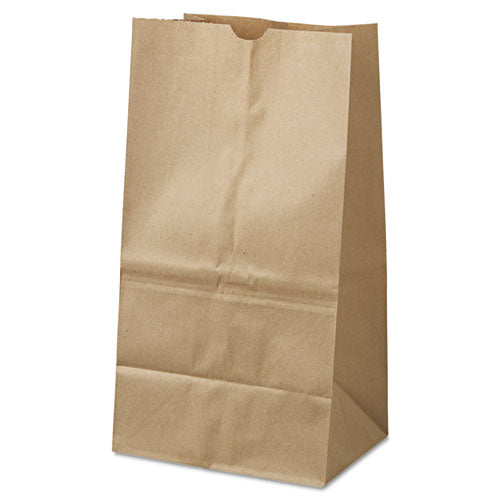 Image of Ross & Wallace Paper Products 100326500PK/BL Grocery Paper Bags, 25# Squat Size, 40# Basis Weight, 8.25" x 5.25" x 16.13", Kraft, 500/Bundle