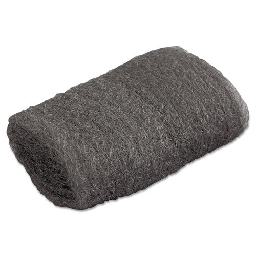 Image of GMT 117002 Industrial-Quality Steel Wool Hand Pads, #00 Very Fine, Steel Gray, 16 Pads/sleeve, 12/sleeves/carton