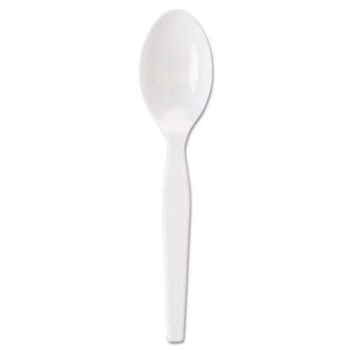 Image of Dixie® TM23C7 Individually Wrapped Mediumweight Polystyrene Cutlery, Spoon, Plastic, White, 1,000/Carton