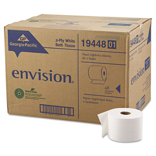 Image of Georgia Pacific® Professional 19448/01 Pacific Blue Basic High-Capacity Bathroom Tissue, Septic Safe, 2-Ply, White, 1,000 Sheets/roll, 48 Rolls/carton