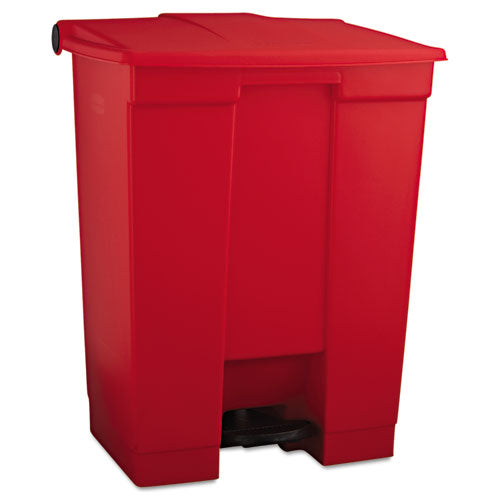 Image of Rubbermaid® Commercial FG614500RED Indoor Utility Step-On Waste Container, 18 gal, Plastic, Red