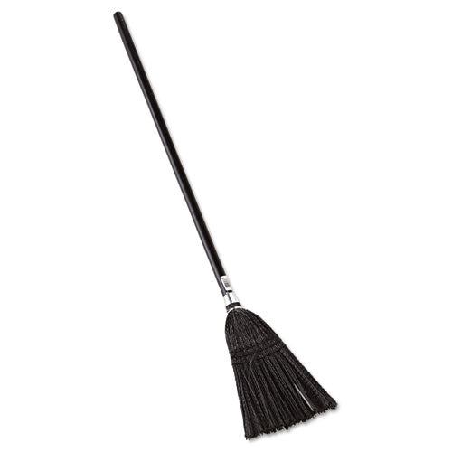 Image of Rubbermaid® Commercial FG253600BLA Lobby Pro Synthetic-Fill Broom, Synthetic Bristles, 37.5" Overall Length, Black