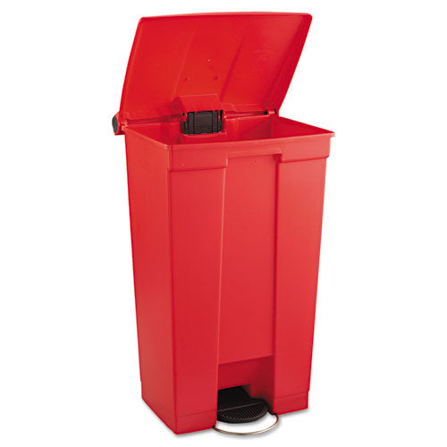 Image of Rubbermaid® Commercial FG614600RED Indoor Utility Step-On Waste Container, 23 gal, Plastic, Red