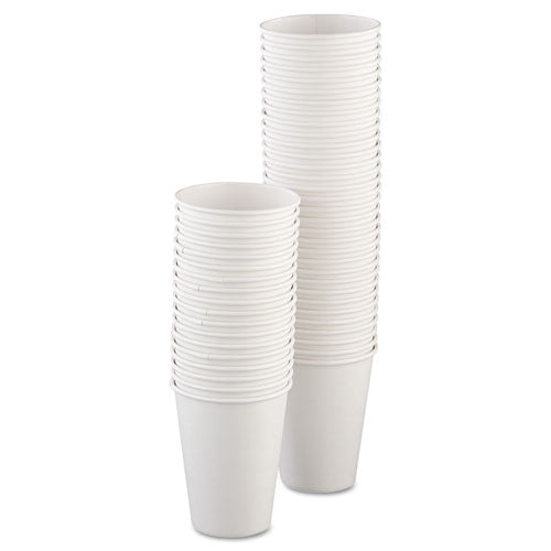 Image of SOLO® 412WN-2050 Single-Sided Poly Paper Hot Cups, 12 Oz, White, 50/bag, 20 Bags/carton