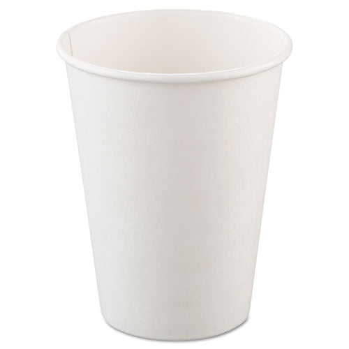 Image of SOLO® 412WN-2050 Single-Sided Poly Paper Hot Cups, 12 Oz, White, 50/bag, 20 Bags/carton