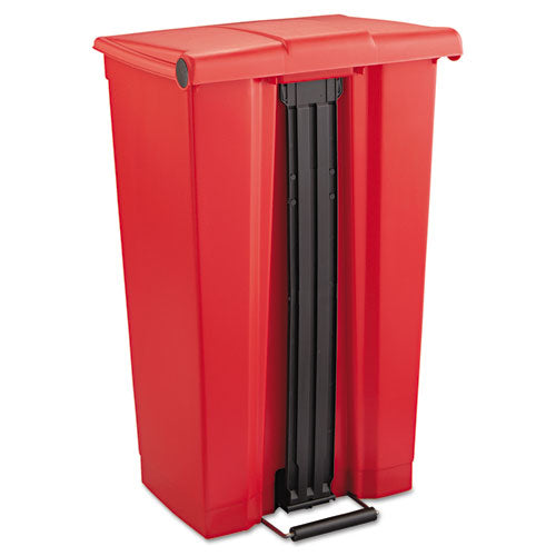 Image of Rubbermaid® Commercial FG614600RED Indoor Utility Step-On Waste Container, 23 gal, Plastic, Red