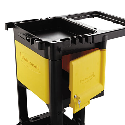 Image of Rubbermaid® Commercial FG618100YEL Locking Cabinet, For Rubbermaid Commercial Cleaning Carts, Yellow