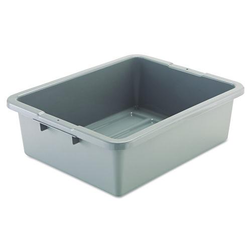 Image of Rubbermaid® Commercial FG335100GRAY Bus/utility Box, 7.13 Gal, 21.5" X 17.13" X 7", Gray