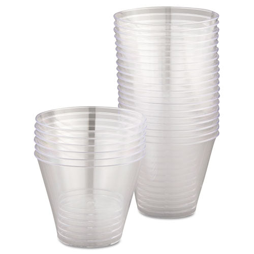 Image of WNA WNA T9S Comet Smooth Wall Tumblers, Squat, 9 oz, Plastic, Clear, 25/Pack, 20 Packs/Carton