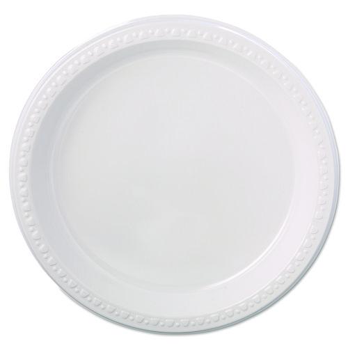 Image of Chinet® 81209 Heavyweight Plastic Plates, 9" Dia, White, 125/pack, 4 Packs/carton
