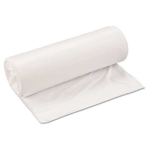 Image of Inteplast Group WSL3339XHW Low-Density Commercial Can Liners, 33 gal, 0.8 mil, 33" x 39", White, Interleaved Roll, 25 Bags/Roll, 6 Rolls/Carton