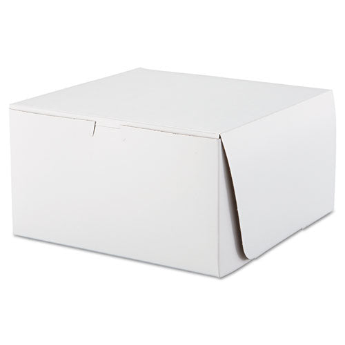 Image of SCT® SCH 0977 White One-Piece Non-Window Bakery Boxes, 10 x 10 x 5.5, White, Paper, 100/Carton