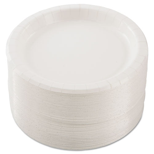 Image of SOLO® MP9BR-2054 Bare Eco-Forward Clay-Coated Paper Dinnerware, ProPlanet Seal, Mediumweight, Plate, 8.5" dia, White, 125/Pack, 4 Packs/Carton