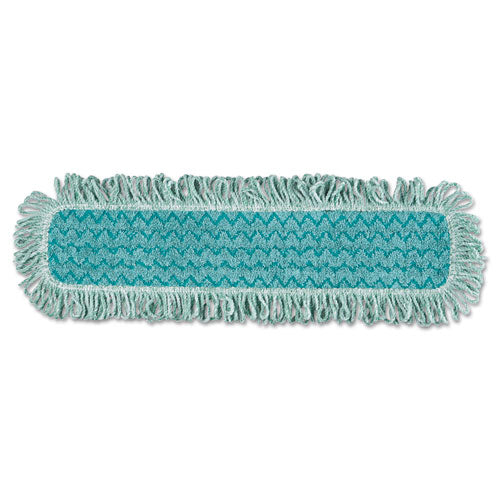 Image of Rubbermaid® Commercial HYGEN FGQ42600GR00 Hygen Microfiber Fringed Dust Mop Pad, 24w X 9d, Green