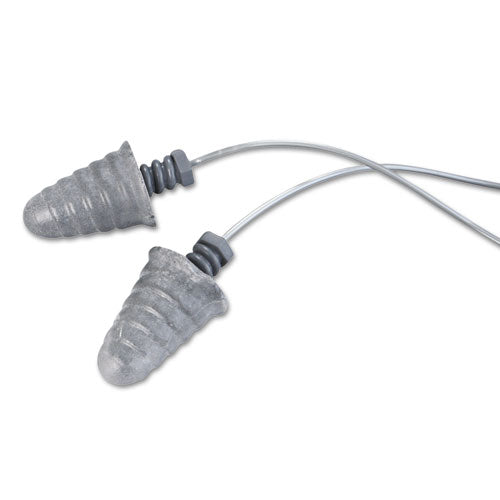 Image of 3M P1301 E-A-RSkull Screws Earplugs, Corded, Reusable, 32 dB NRR, One Size Fits Most, Silver Gray Threaded Bell Plugs, 120/Box