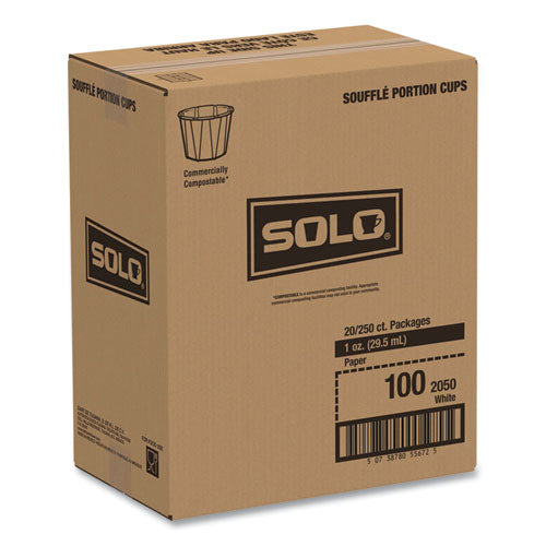 Image of SOLO® 100-2050 Paper Portion Cups, ProPlanet Seal, 1 oz, White, 250/Bag, 20 Bags/Carton