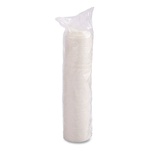 Image of SOLO® 12EL Cappuccino Dome Sipper Lids, Fits 12 oz Hot Cups, Plastic, White, 1,000/Carton