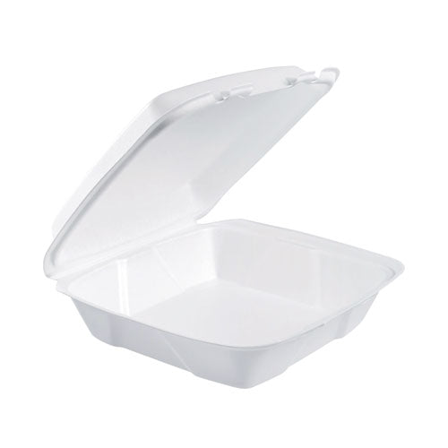 Image of Dart® 90HT1R Foam Hinged Lid Containers, 9.01 X 9.4 X 3.1, White, 200/carton