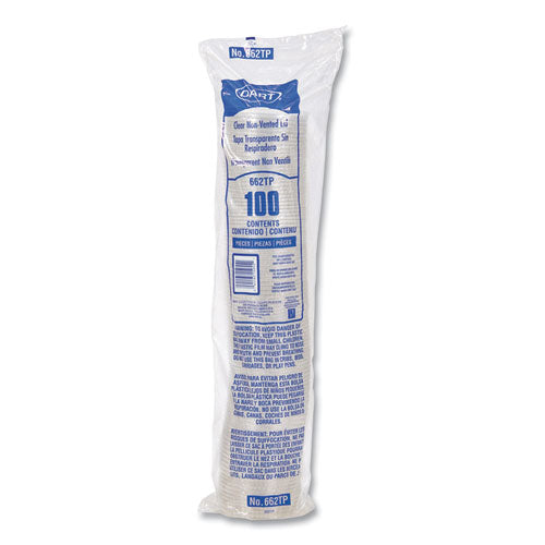 Image of SOLO® 662TP Non-Vented Cup Lids, Fits 9 oz to 22 oz Cold Cups, Plastic, Clear, 1,000/Carton