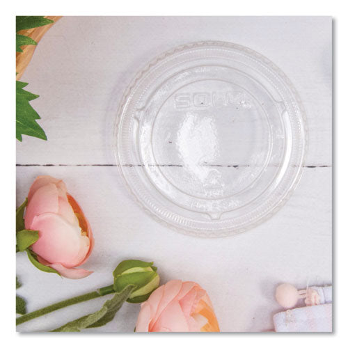 Image of SOLO® 662TP Non-Vented Cup Lids, Fits 9 oz to 22 oz Cold Cups, Plastic, Clear, 1,000/Carton