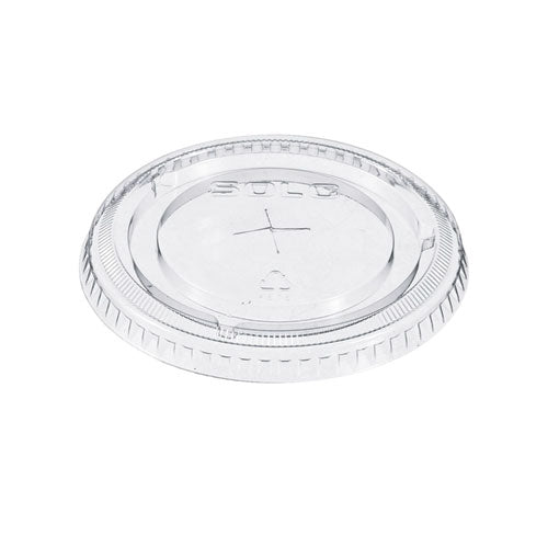 Image of SOLO® 662TS Straw-Slot Cold Cup Lids, Fits 9 oz to 20 oz Cold Cups, Plastic, Clear, 100/Pack