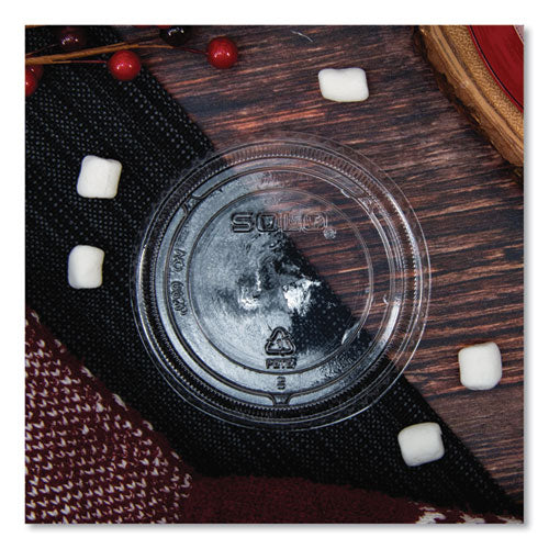 Image of SOLO® 662TS Straw-Slot Cold Cup Lids, Fits 9 oz to 20 oz Cold Cups, Plastic, Clear, 100/Pack