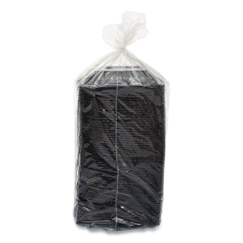 Image of Dart® B24SB PresentaBowls Pro Black Square Bowls, 24 oz, 8.5 x 8.5 x 1.8, Plastic, 63/Bag, 4 Bags/Carton