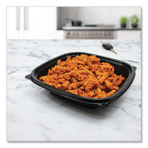 Image of Dart® B24SB PresentaBowls Pro Black Square Bowls, 24 oz, 8.5 x 8.5 x 1.8, Plastic, 63/Bag, 4 Bags/Carton