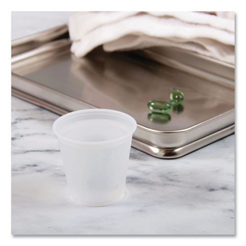 Image of Dart® Y35 High-Impact Polystyrene Cold Cups, 3.5 oz, Plastic, Translucent, 100/Sleeve, 25 Sleeves/Carton