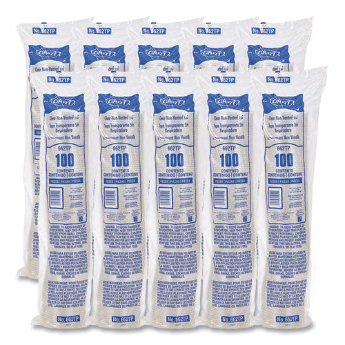 Image of SOLO® 662TP Non-Vented Cup Lids, Fits 9 oz to 22 oz Cold Cups, Plastic, Clear, 1,000/Carton