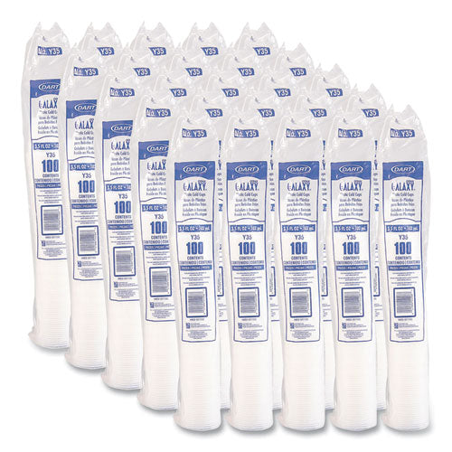 Image of Dart® Y35 High-Impact Polystyrene Cold Cups, 3.5 oz, Plastic, Translucent, 100/Sleeve, 25 Sleeves/Carton