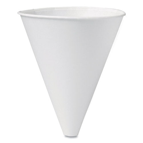 Image of SOLO® 10BFC-2050 Bare Eco-Forward Treated Paper Funnel Cups, ProPlanet Seal, 10 oz, White, 250/Bag, 4 Bags/Carton