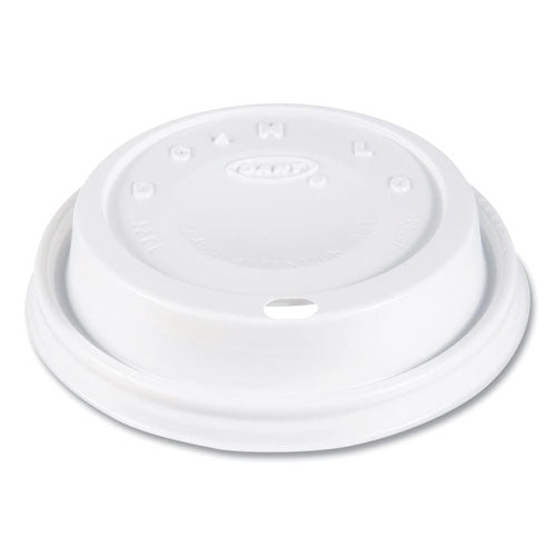 Image of SOLO® 12EL Cappuccino Dome Sipper Lids, Fits 12 oz Hot Cups, Plastic, White, 1,000/Carton