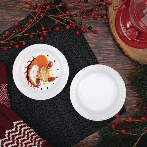 Image of Dart® 6PWQR Mediumweight Foam Dinnerware, Plate, 6" dia, White, 125/Pack